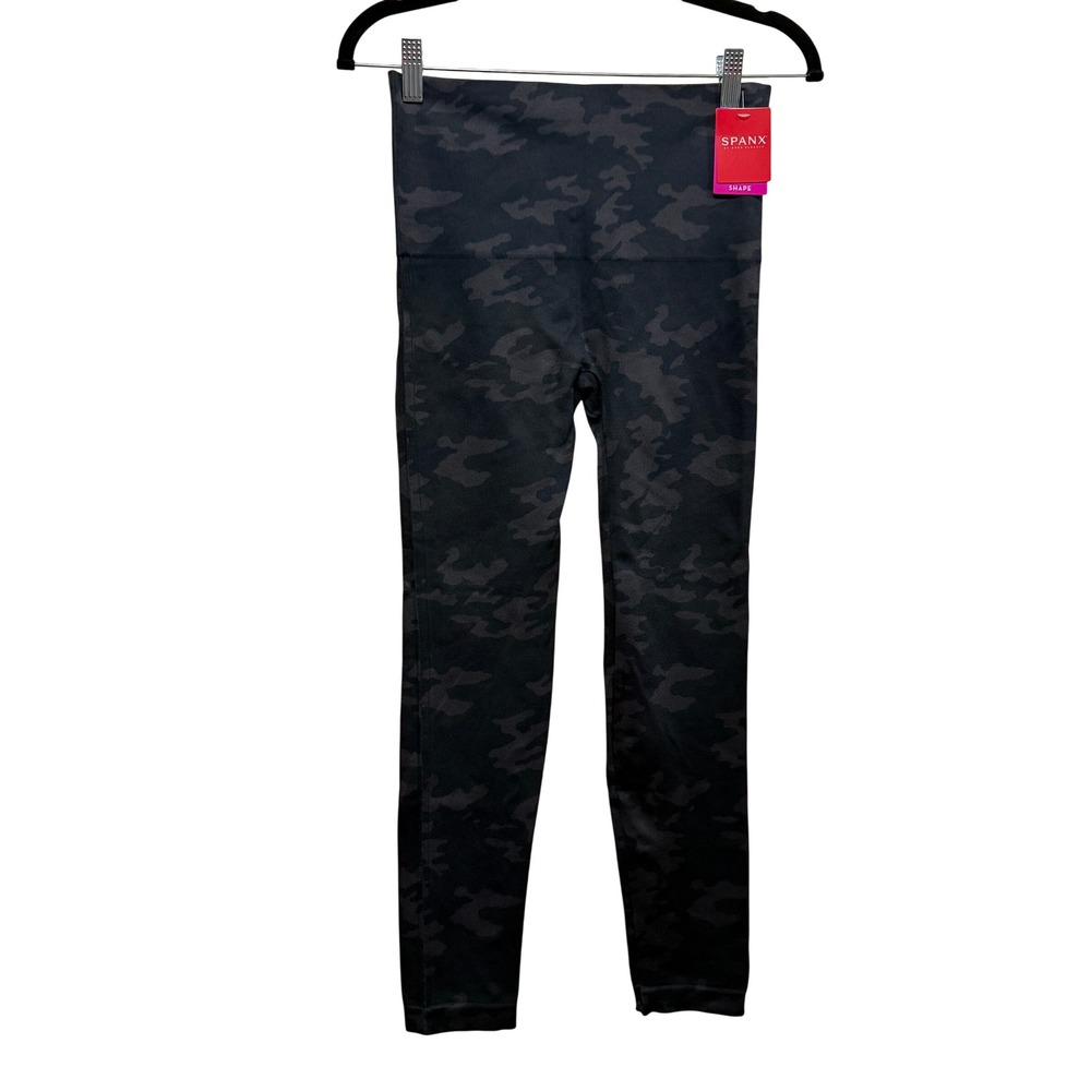 Spanx Look At Me Now Seamless Leggings Black Camo FL3515 Women L/G New